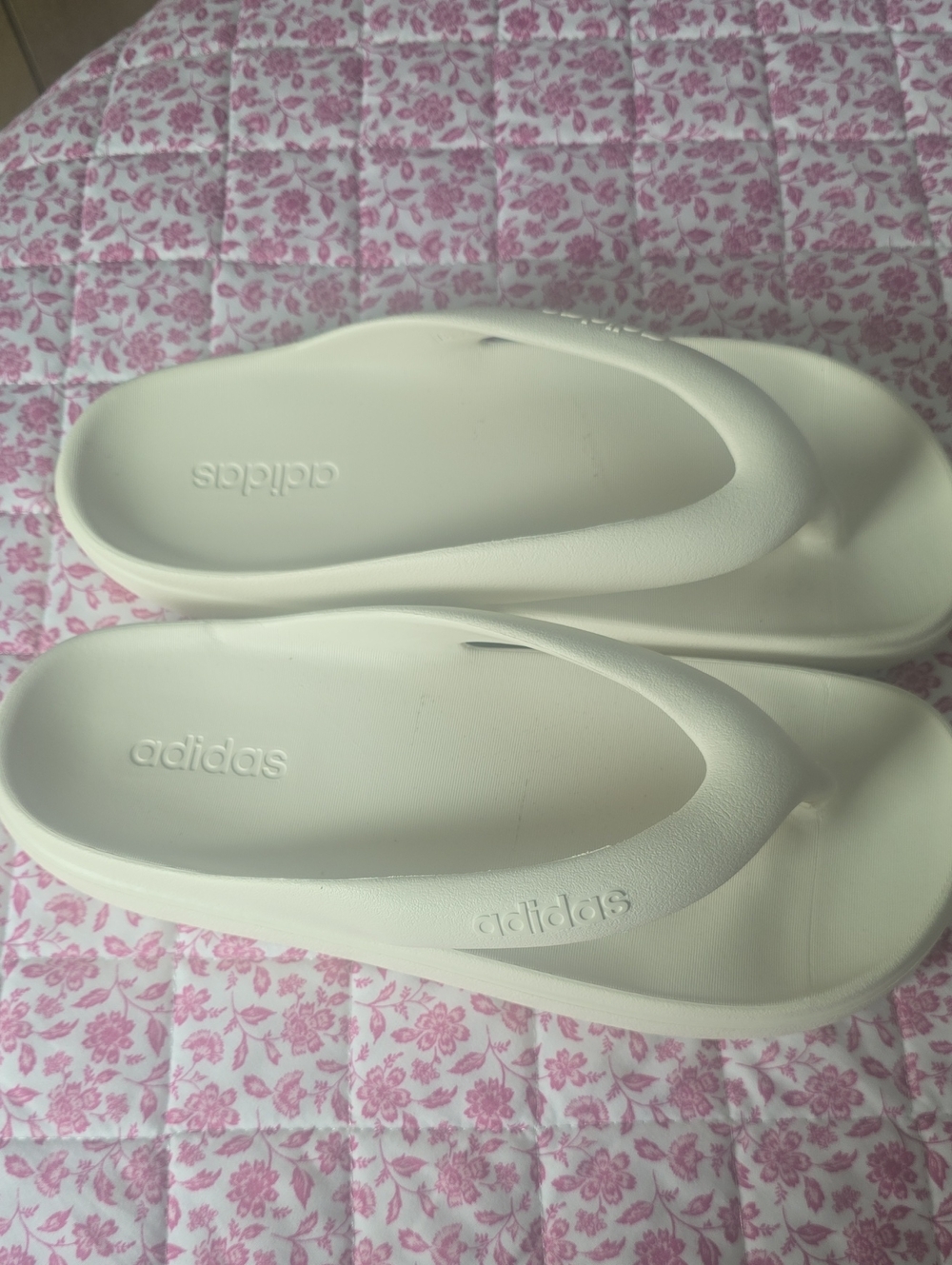 adidas Women’s White Slip-On Foam Sandals